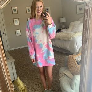 Tie Dye Sweatshirt Dress